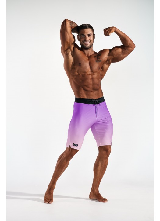 Men's Physique súťažné plavky – Gradient Purple (basic)